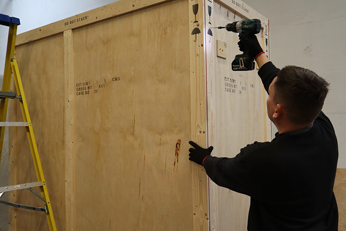 Closing Up Wooden Crate for Export