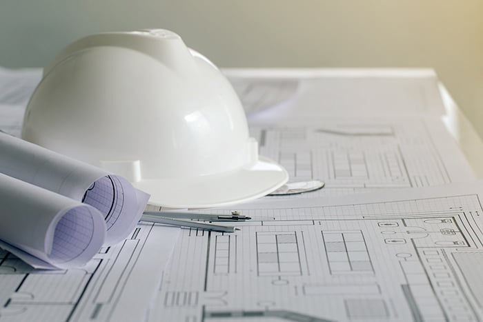 Hard hat and site plan